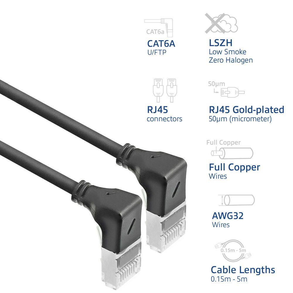 ACT CAT6A U-FTP Patch Cable 5m Black ACT CAT6A U-FTP Patch Cable 5m Black