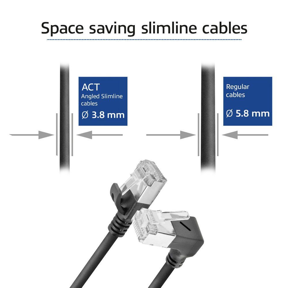 ACT CAT6A U-FTP Patch Cable 0,5m Black ACT CAT6A U-FTP Patch Cable 0,5m Black