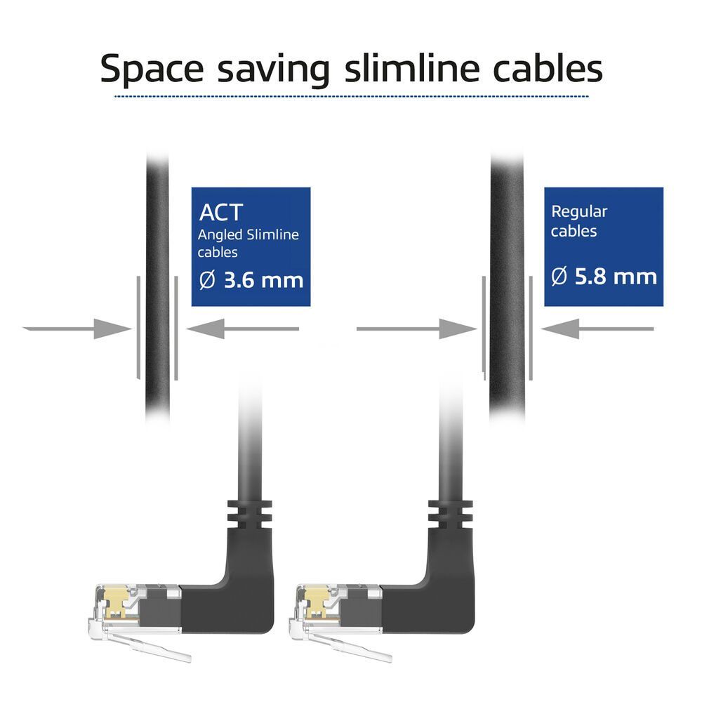 ACT CAT6A U-UTP Patch Cable 0,5m Black ACT CAT6A U-UTP Patch Cable 0,5m Black