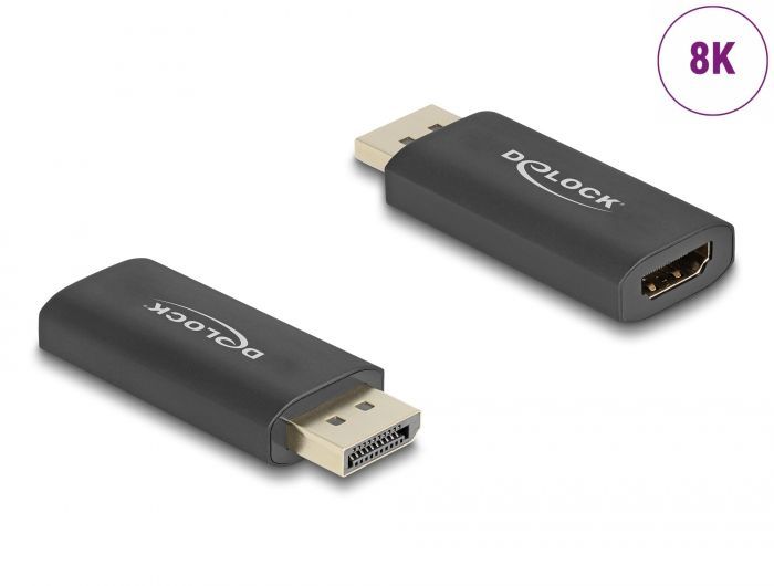 DeLock Delock Aktív DisplayPort 1.4 - HDMI adapter 8K HDR funkcióval DeLock Delock Aktív DisplayPort 1.4 - HDMI adapter 8K HDR funkcióval