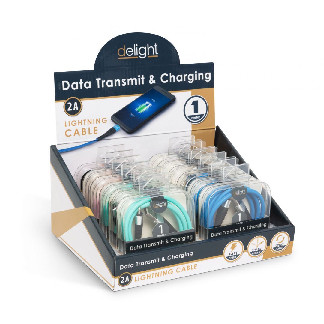 Delight iPhone adatkábel szilikon bevonat 1m (több szín) Delight iPhone adatkábel szilikon bevonat 1m (több szín)