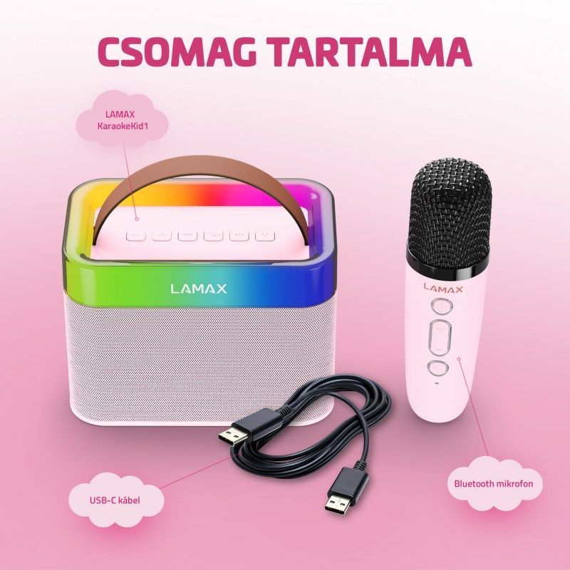 Lamax KaraokeKid1 Bluetooth Speaker Pink Lamax KaraokeKid1 Bluetooth Speaker Pink
