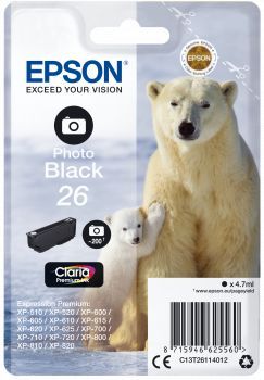 Epson T2611 (26) Photo Black tintapatron Epson T2611 (26) Photo Black tintapatron