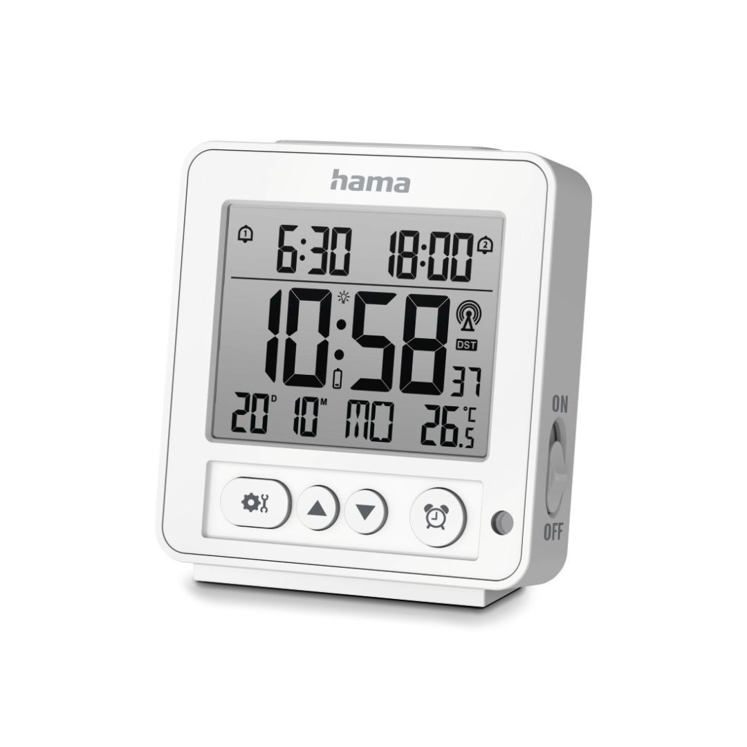 Hama Rhodes Digital Radio Alarm Clock LCD White Hama Rhodes Digital Radio Alarm Clock LCD White