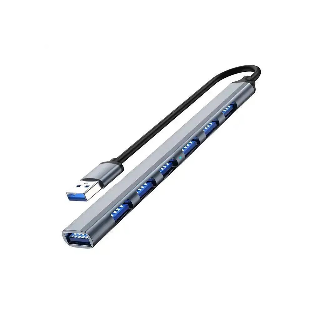 BlackBird USB 3.0 USB 7 port hub extra slim Grey BlackBird USB 3.0 USB 7 port hub extra slim Grey