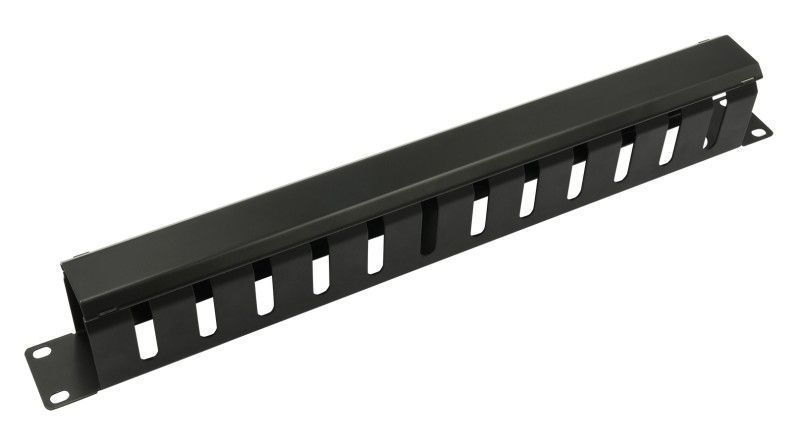 Nestron 19" kábel rendező panel; 1U; vízszintes; fedéllel; fém Nestron 19" kábel rendező panel; 1U; vízszintes; fedéllel; fém