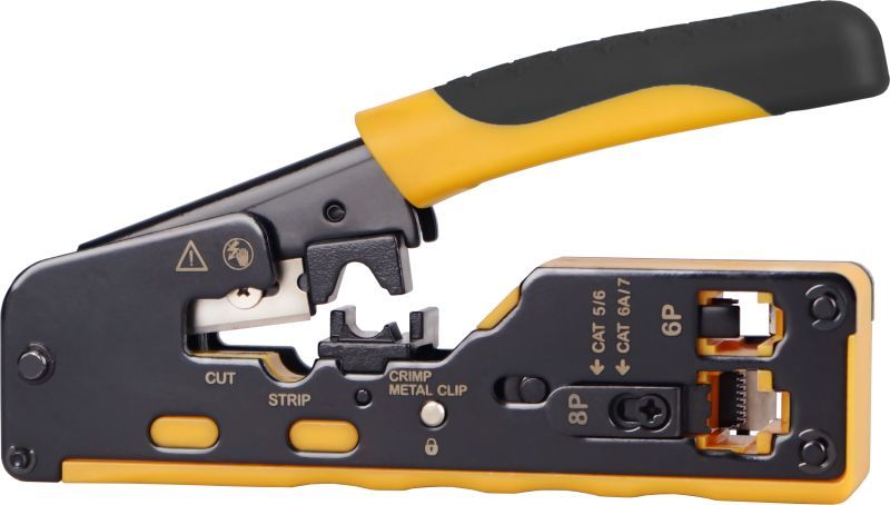 Nestron Moduláris krimpelő fogó átfűzhető csatlakozókhoz; 8P8C (RJ45), 6P6C (RJ12), 6P4C(RJ11) Nestron Moduláris krimpelő fogó átfűzhető csatlakozókhoz; 8P8C (RJ45), 6P6C (RJ12), 6P4C(RJ11)