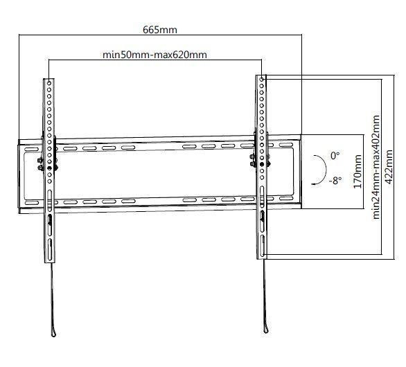 EQuip 37"-70" Low Profile TV Wall Mount Bracket Black EQuip 37"-70" Low Profile TV Wall Mount Bracket Black