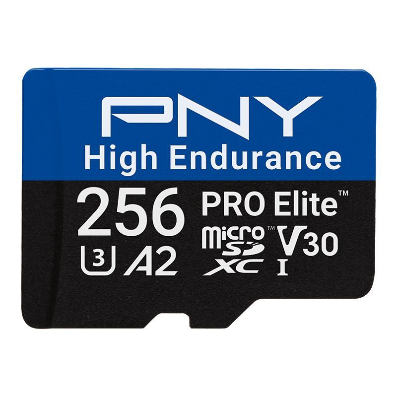 PNY 256GB microSDXC Pro Elite High Endurance Class 10 U3 V30 A2 + adapterrel