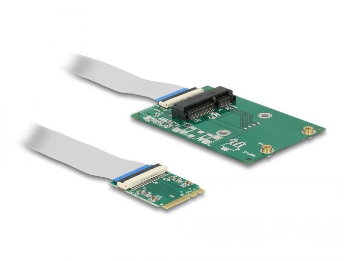 DeLock Converter M.2 Key A+E male > 1x Mini PCIe Slot half size / full size with flexible cable