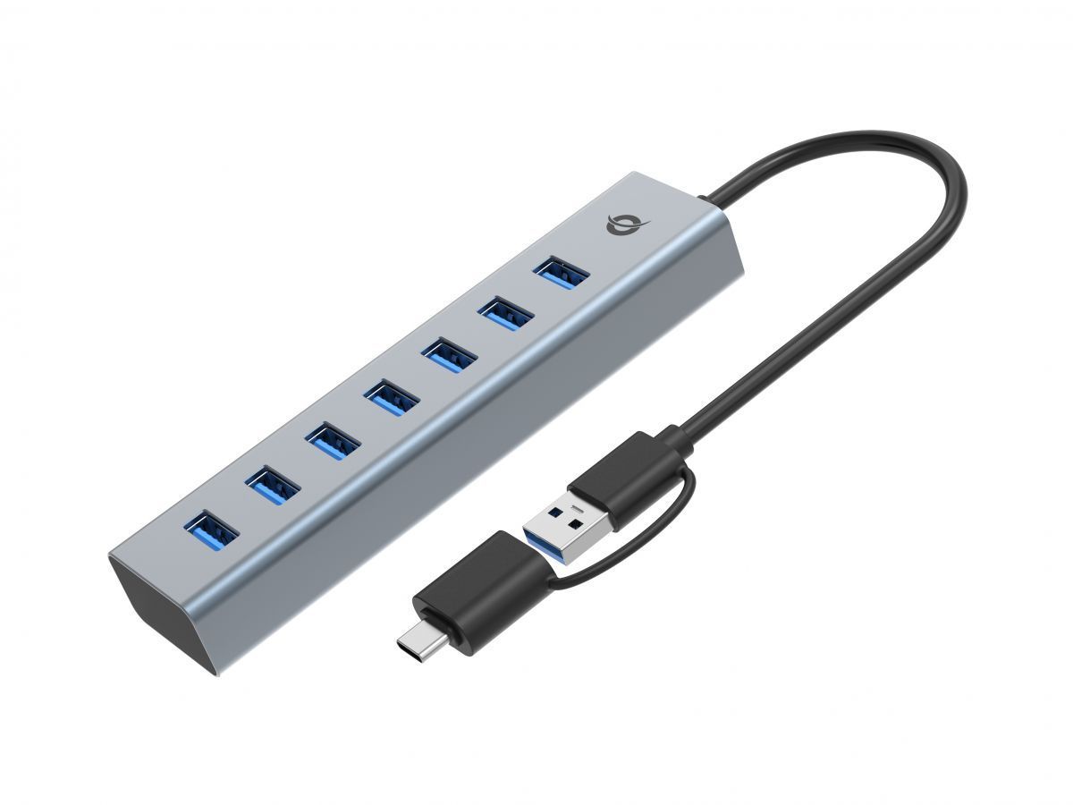Conceptronic HUBBIES21GP 7-Port USB 3.0 Hub with Power Adapter Grey Conceptronic HUBBIES21GP 7-Port USB 3.0 Hub with Power Adapter Grey