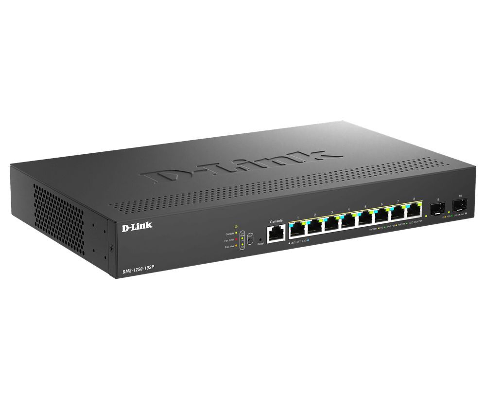 D-Link DMS-1250-10SP 8-Port Multi-Gigabit Smart Managed Switch D-Link DMS-1250-10SP 8-Port Multi-Gigabit Smart Managed Switch