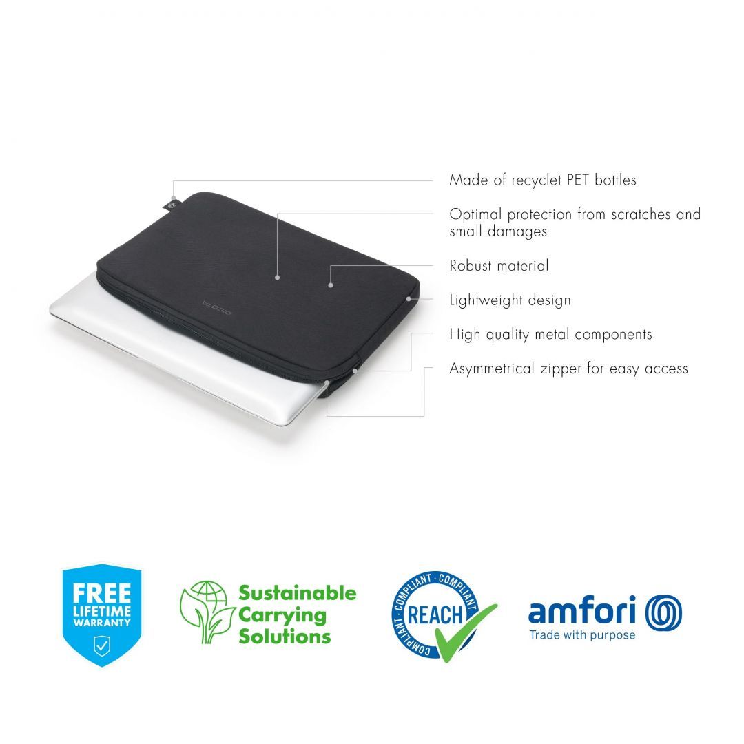Dicota Laptop Sleeve Eco Base 12,5" Black Dicota Laptop Sleeve Eco Base 12,5" Black