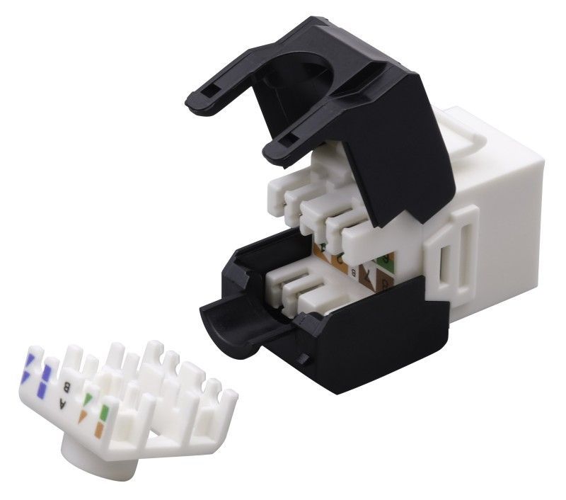 Nestron Keystone UTP csatlakozó; Cat6; 180°; szerszám nélkül szerelhető Nestron Keystone UTP csatlakozó; Cat6; 180°; szerszám nélkül szerelhető