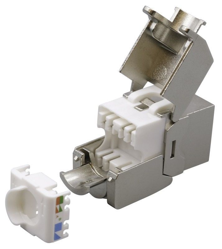 Nestron Keystone STP csatlakozó; Cat6; 180°; szerszám nélkül szerelhető Nestron Keystone STP csatlakozó; Cat6; 180°; szerszám nélkül szerelhető