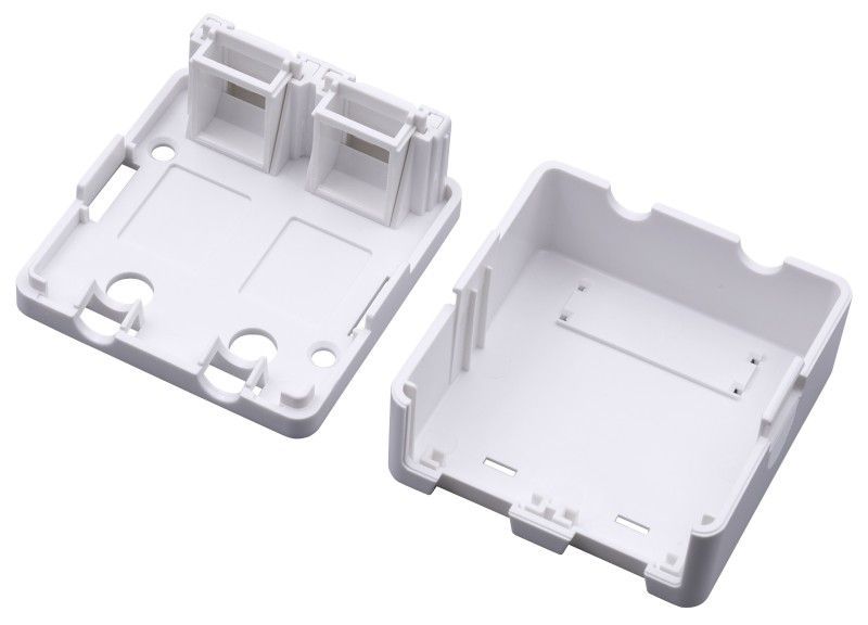 Nestron Keystone fali aljzat, felületre szerelhető; 2 portos; árnyékolatlan; 90°/180° keystone kompatibilis Nestron Keystone fali aljzat, felületre szerelhető; 2 portos; árnyékolatlan; 90°/180° keystone kompatibilis