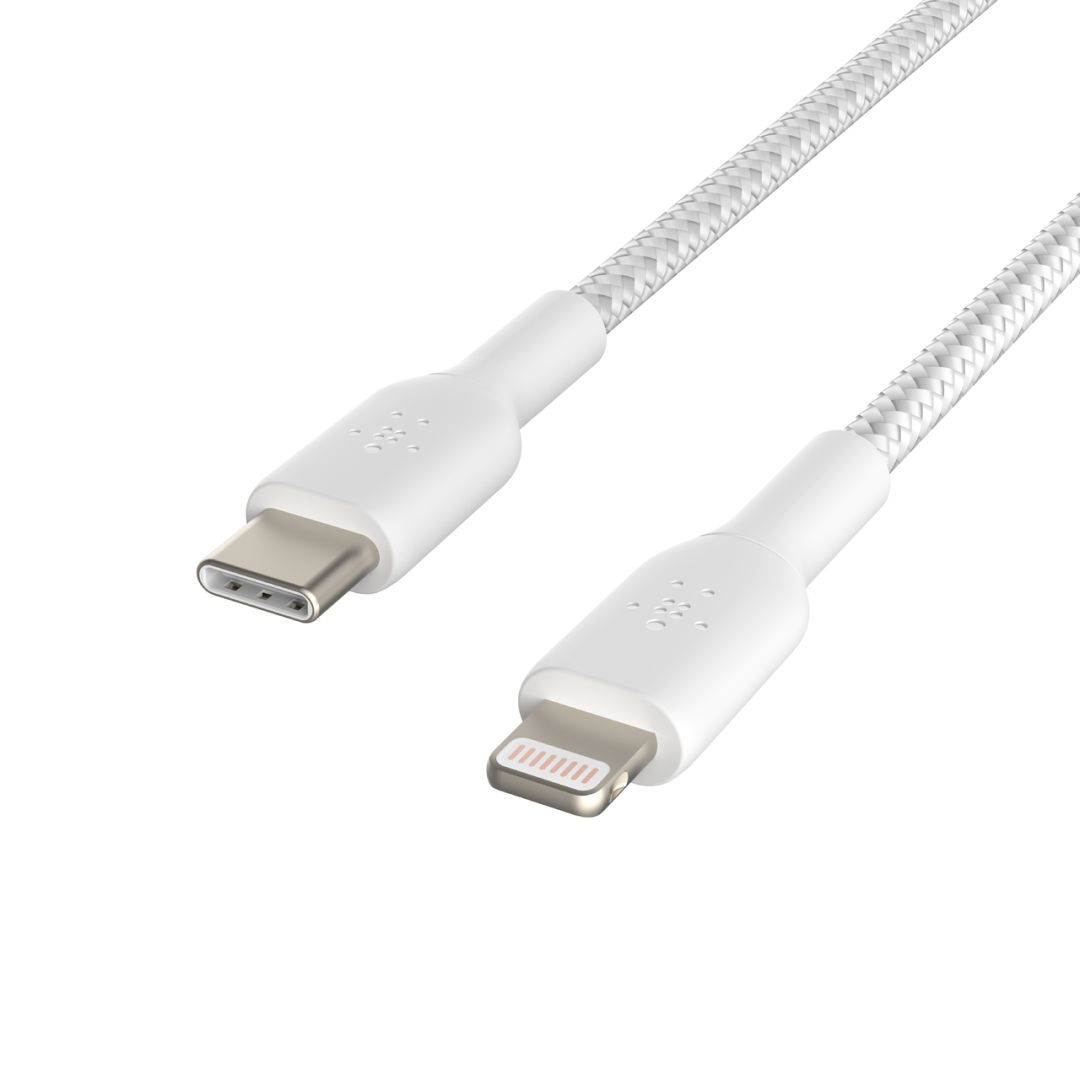 Belkin Braided USB-C to Lightning Cable 2m White Belkin Braided USB-C to Lightning Cable 2m White