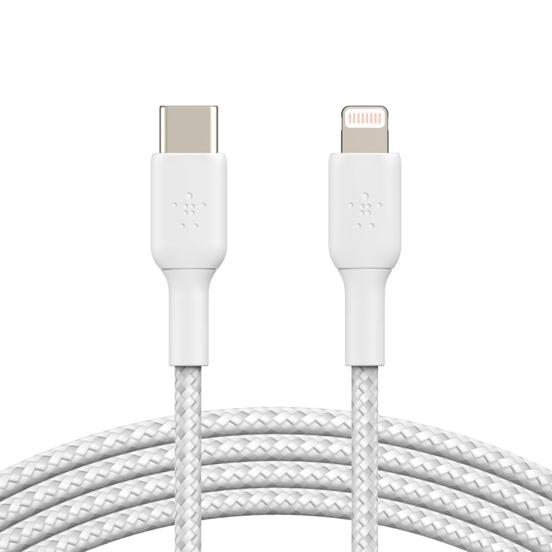 Belkin Braided USB-C to Lightning Cable 2m White Belkin Braided USB-C to Lightning Cable 2m White