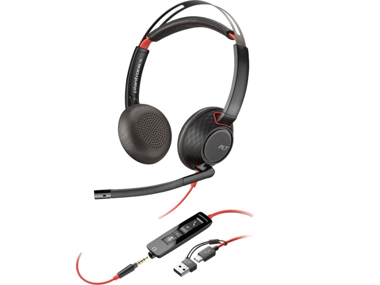 Poly Plantronics Blackwire 5220 Stereo USB-C Headset +3.5mm Plug +USB-C/A Adapter Poly Plantronics Blackwire 5220 Stereo USB-C Headset +3.5mm Plug +USB-C/A Adapter