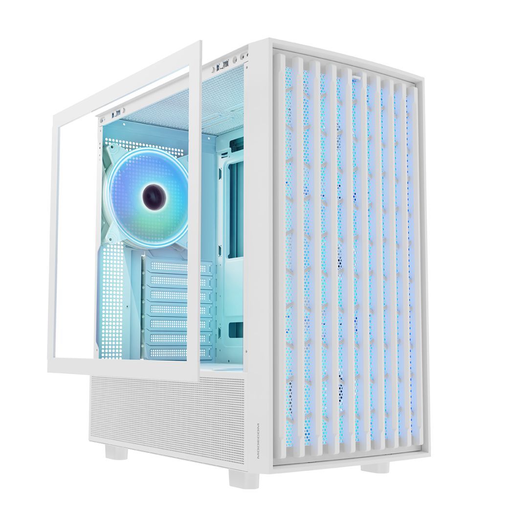 Modecom Breeze ARGB Flow Tempered Glass White