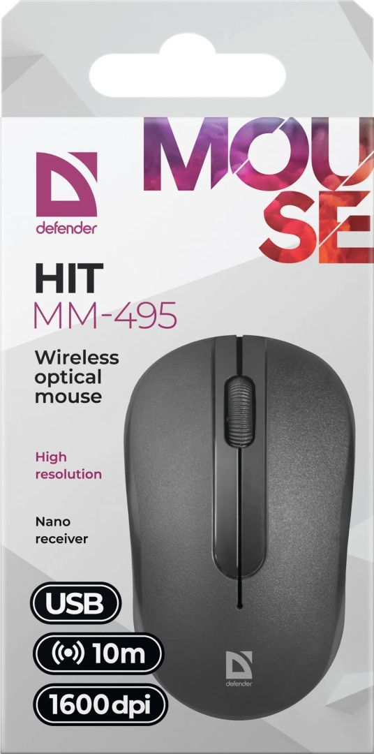 Defender RF Hit MM-495 Wireless Mouse Black