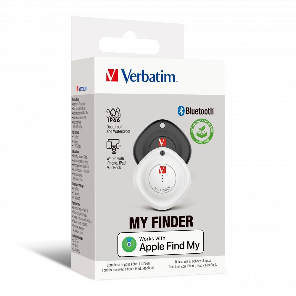 Verbatim My Finder Bluetooth Tracker (2 Pack) Black/White Verbatim My Finder Bluetooth Tracker (2 Pack) Black/White