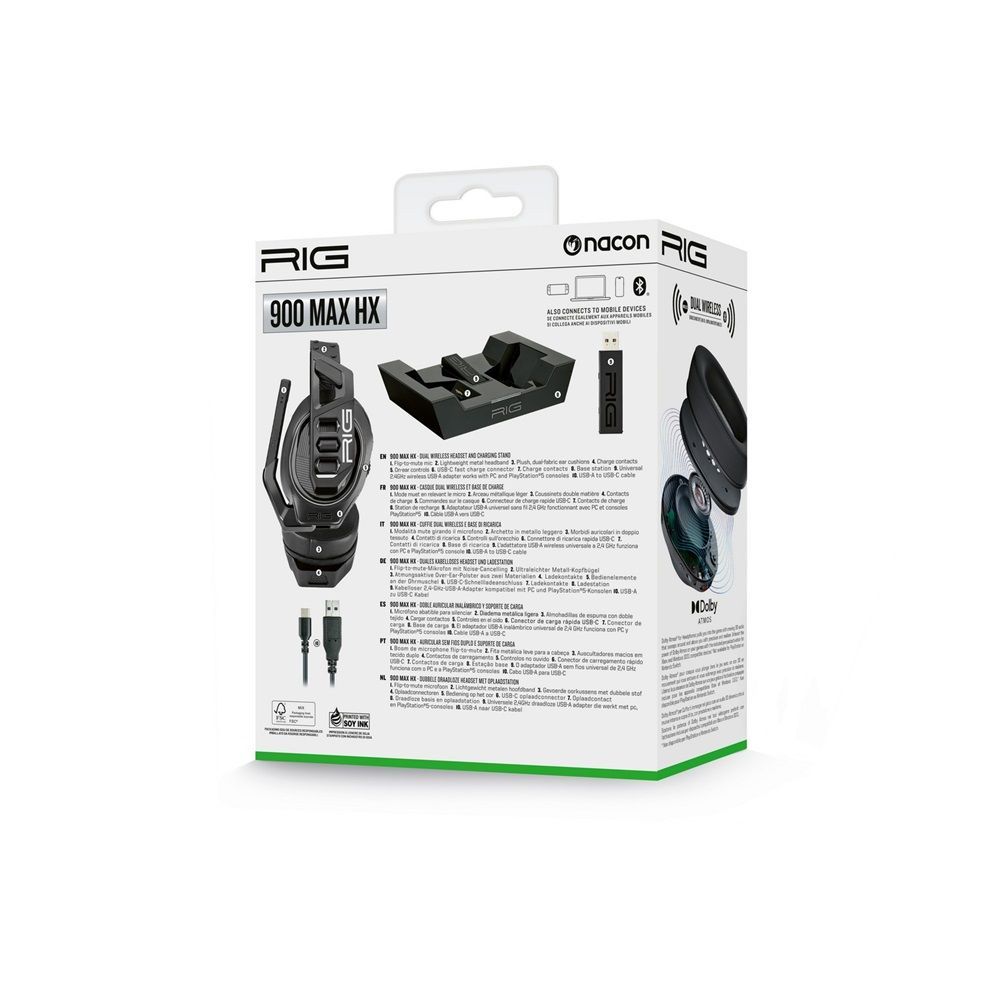 Nacon RIG 900 MAX HS Wireless Headset Black (XBOX) Nacon RIG 900 MAX HS Wireless Headset Black (XBOX)