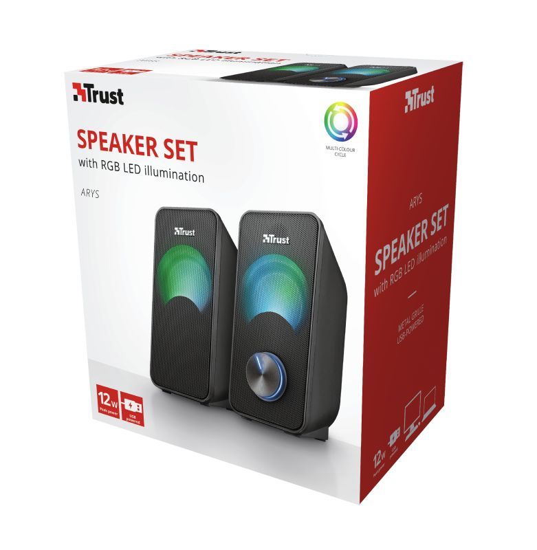 Trust Arys RGB Compact 2.0 Speaker Set Black Trust Arys RGB Compact 2.0 Speaker Set Black