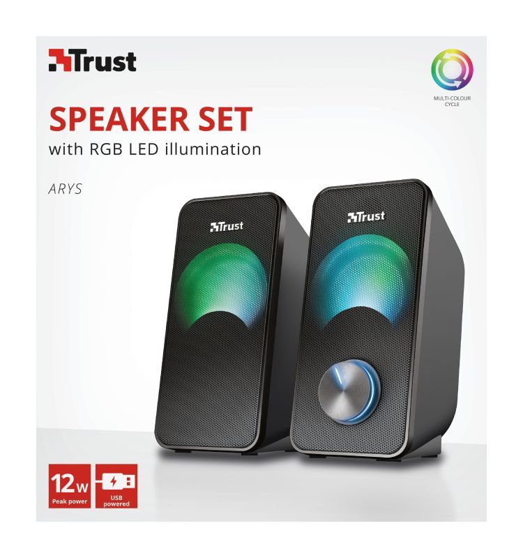 Trust Arys RGB Compact 2.0 Speaker Set Black Trust Arys RGB Compact 2.0 Speaker Set Black