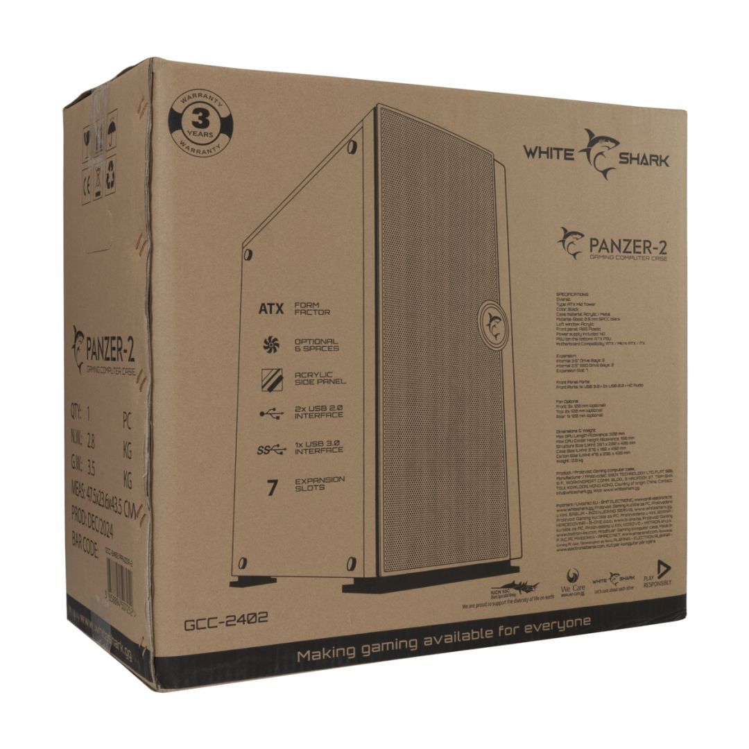 White Shark Panzer 2 Window Black White Shark Panzer 2 Window Black