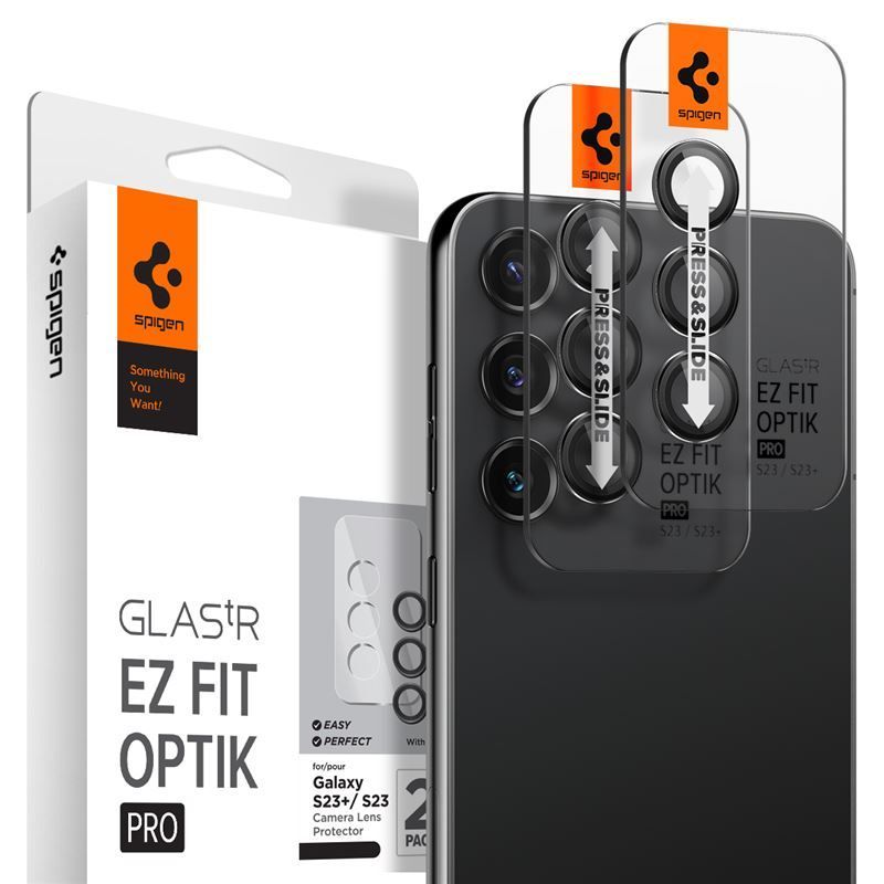 Spigen Glass EZ Fit Optik Pro 2 Pack, black - Samsung Galaxy S23/S23+ Spigen Glass EZ Fit Optik Pro 2 Pack, black - Samsung Galaxy S23/S23+