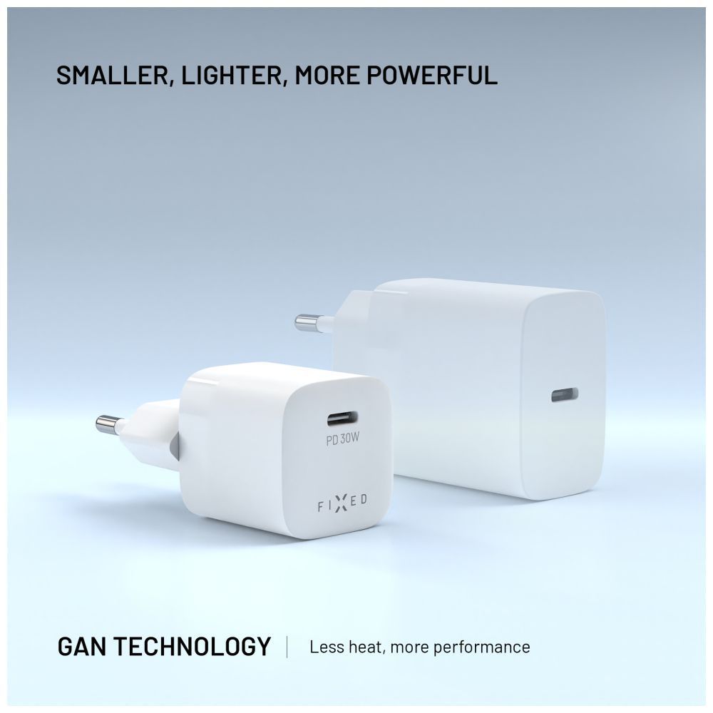 FIXED Mini USB-C GaN Charger 30W White