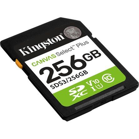 Kingston 256GB SDXC Canvas Select Plus Gen3 Class 10 UHS-I U1 V10