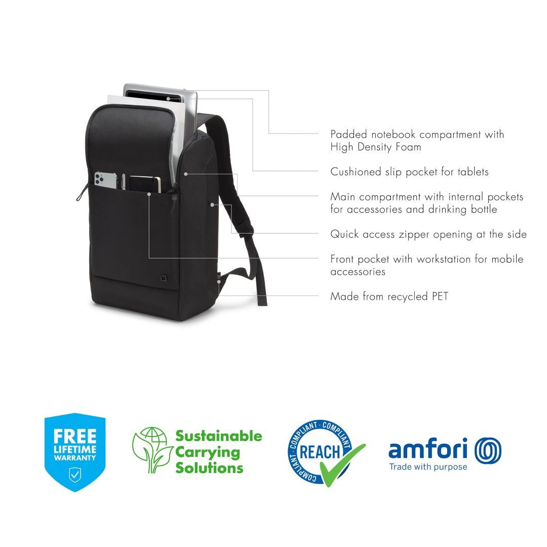 Dicota Dicota Eco Backpack 15,6" Black Dicota Dicota Eco Backpack 15,6" Black