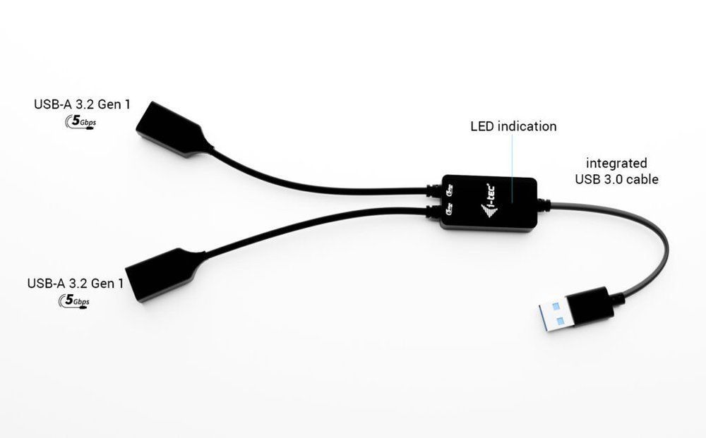 I-TEC 2-portos USB3.2 HUB Black