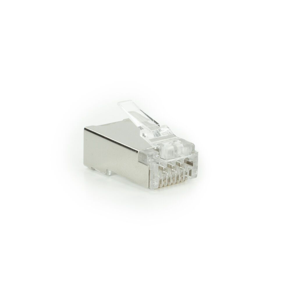 ACT CAT6A pass-through shielded modular RJ45 connector (25db)