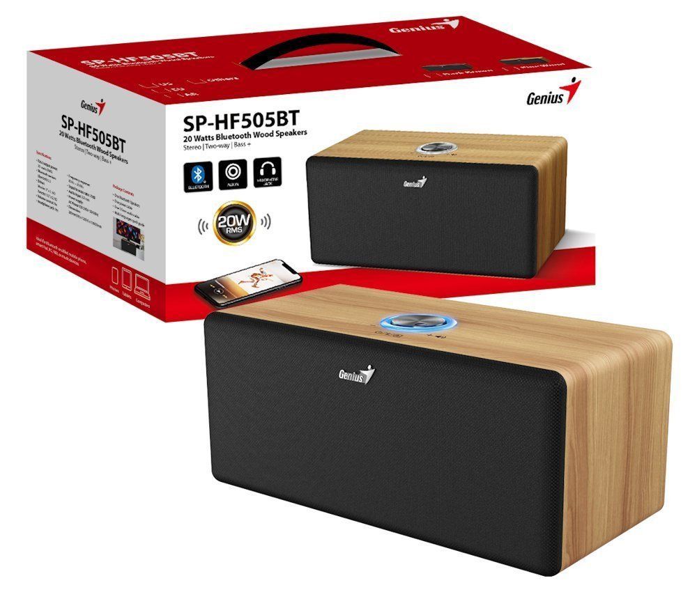 Genius SP-HF505BT Bluetooth Speaker Pine Wood Genius SP-HF505BT Bluetooth Speaker Pine Wood