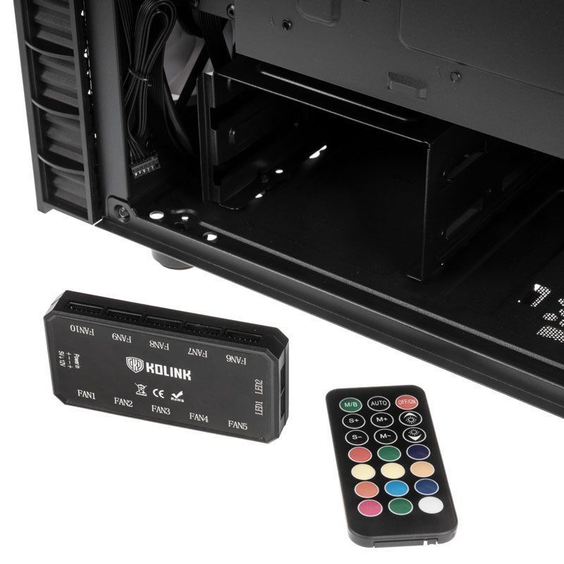 Kolink Observatory Lite RGB Tempered Glass Black Kolink Observatory Lite RGB Tempered Glass Black