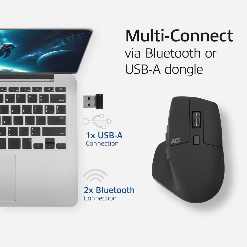 ACT AC5146 Wireless Bluetooth Mouse Black ACT AC5146 Wireless Bluetooth Mouse Black