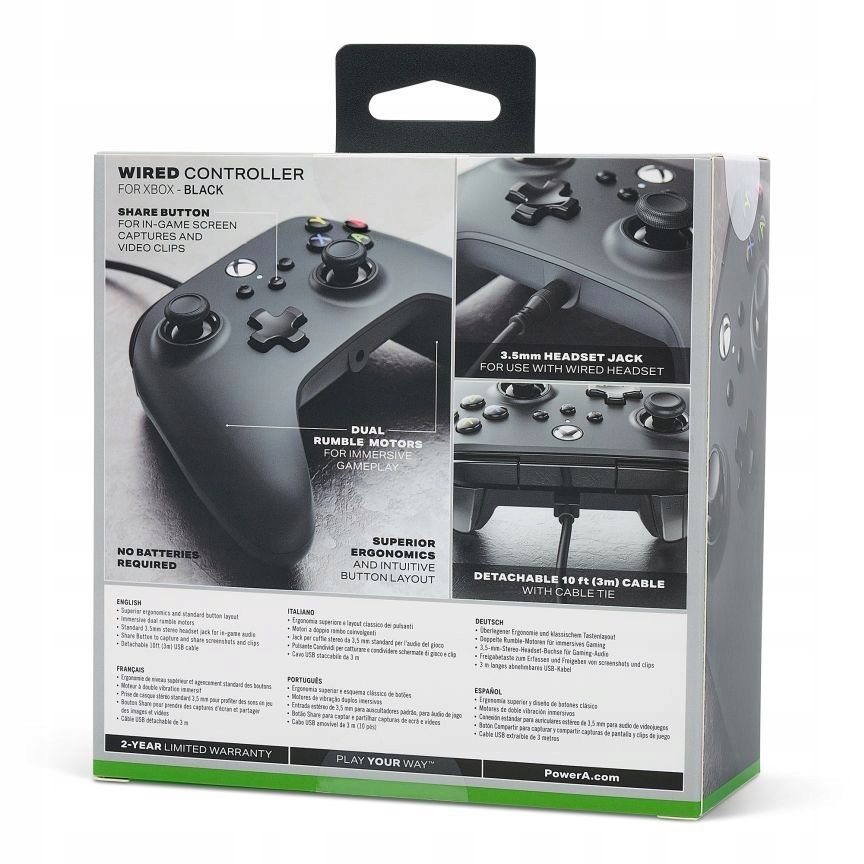 PowerA Wired Xbox Series X|S USB Gamepad Black PowerA Wired Xbox Series X|S USB Gamepad Black
