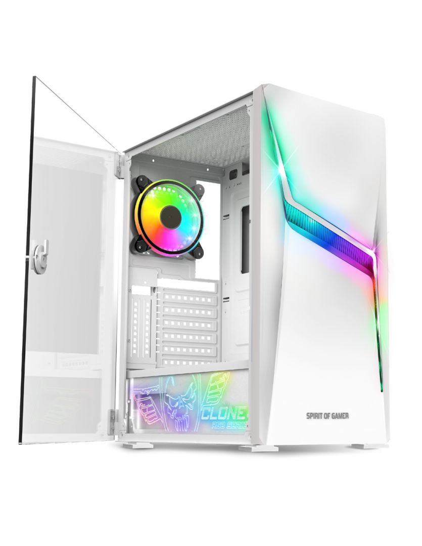 Spirit Of Gamer Clone 4 RGB Tempered Glass White Spirit Of Gamer Clone 4 RGB Tempered Glass White