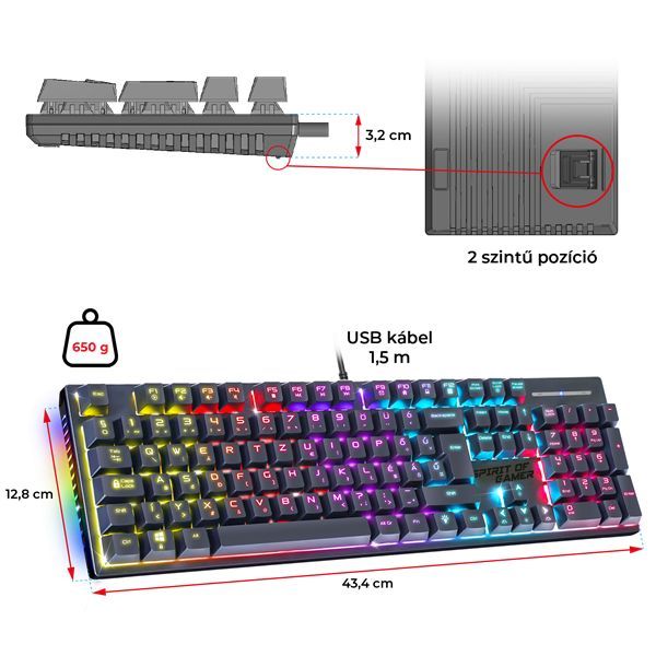 Spirit Of Gamer XPERT K250 Mechanical Keyboard Black HU Spirit Of Gamer XPERT K250 Mechanical Keyboard Black HU