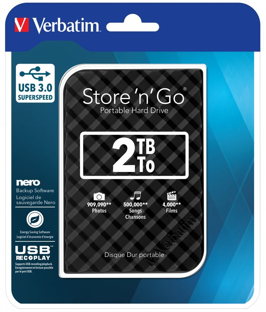 Verbatim 2TB 2,5" USB3.0 Store "n" Go Black Verbatim 2TB 2,5" USB3.0 Store "n" Go Black