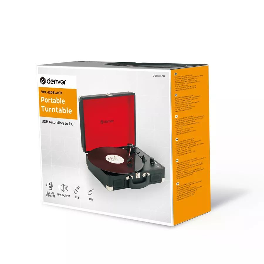 Denver VPL-120 USB Turntable Black Denver VPL-120 USB Turntable Black