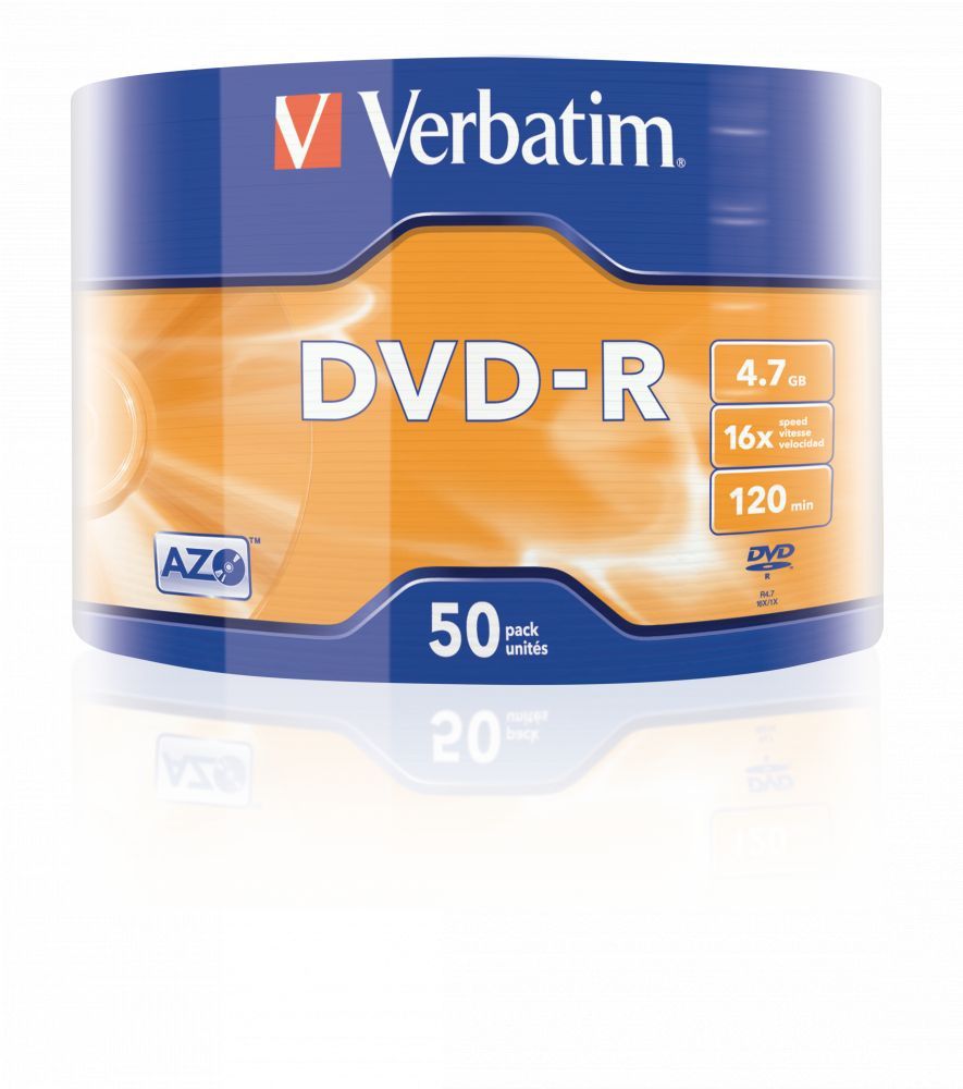 Verbatim DVD-R 4,7Gb 16x Zsugor 50db/csomag (50-es címke) Verbatim DVD-R 4,7Gb 16x Zsugor 50db/csomag (50-es címke)