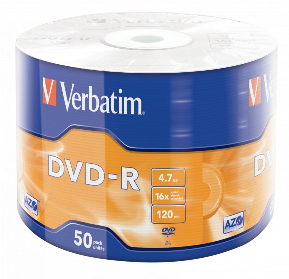 Verbatim DVD-R 4,7Gb 16x Zsugor 50db/csomag (50-es címke) Verbatim DVD-R 4,7Gb 16x Zsugor 50db/csomag (50-es címke)