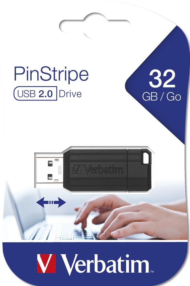 Verbatim 32GB PinStripe USB2.0 Black Verbatim 32GB PinStripe USB2.0 Black