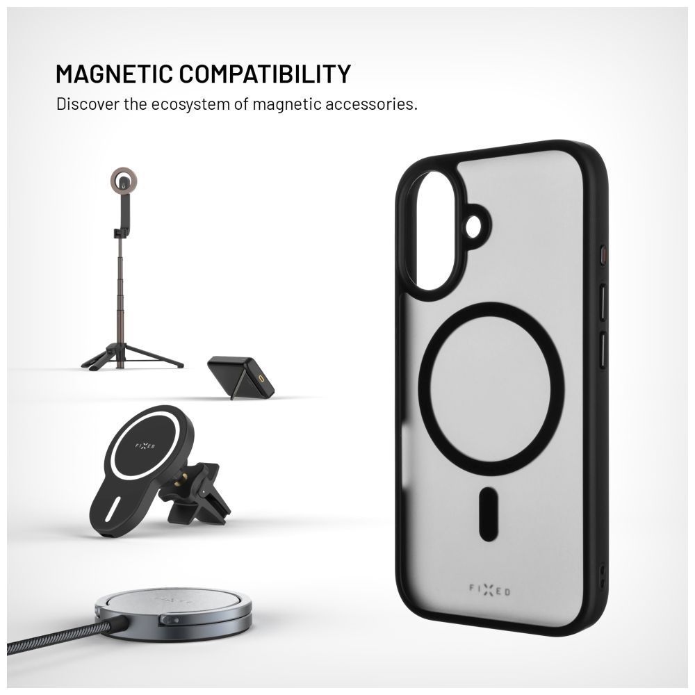 FIXED MagMisty telefontok Apple iPhone 16 készülékhez, fekete FIXED MagMisty telefontok Apple iPhone 16 készülékhez, fekete