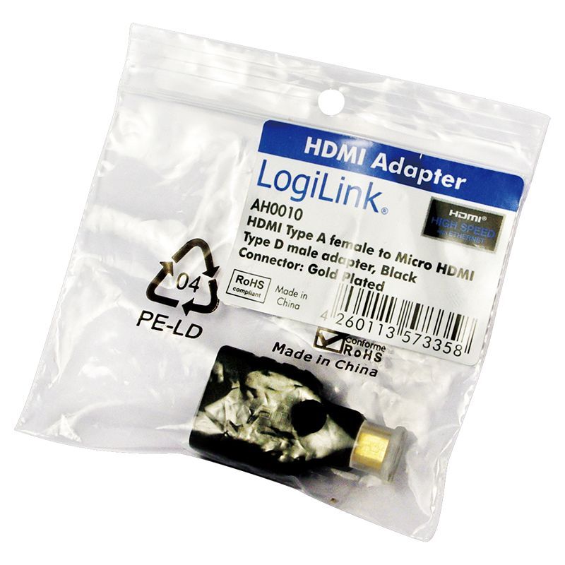 Logilink HDMI - microHDMI Adapter Black Logilink HDMI - microHDMI Adapter Black