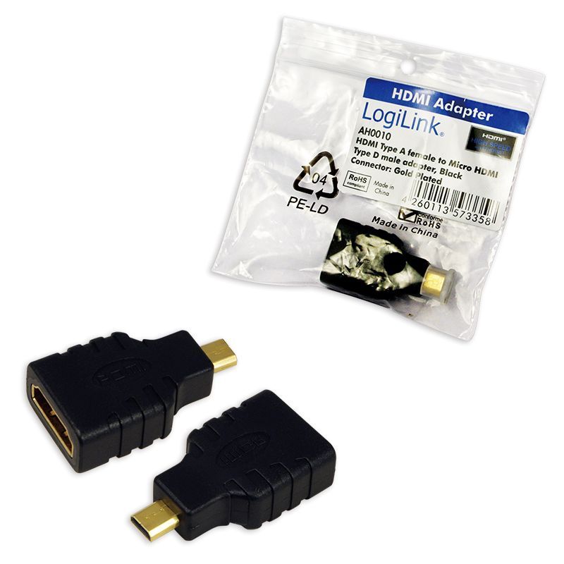 Logilink HDMI - microHDMI Adapter Black Logilink HDMI - microHDMI Adapter Black